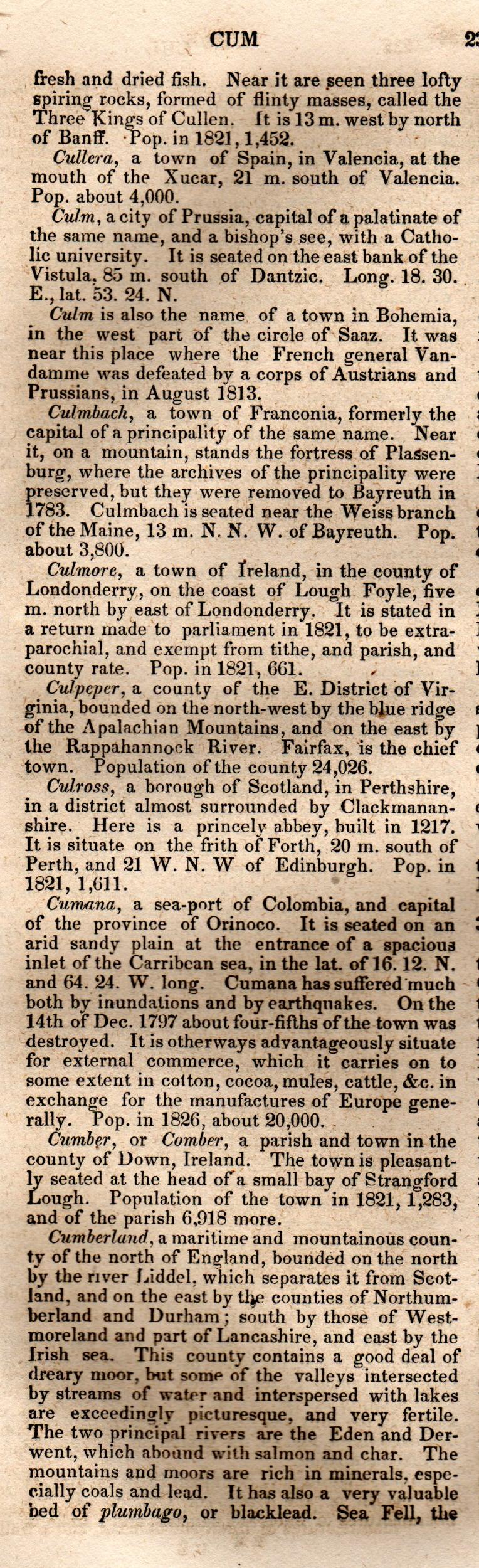 Brookes’ Universal Gazetteer (1850), Page 234 Left Column