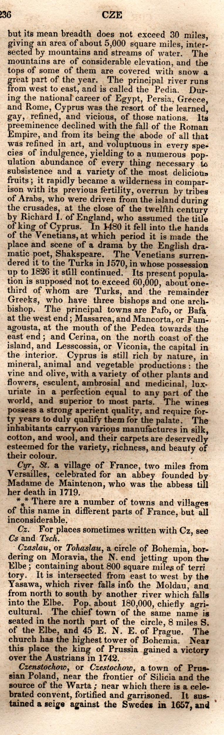 Brookes’ Universal Gazetteer (1850), Page 236 Right Column