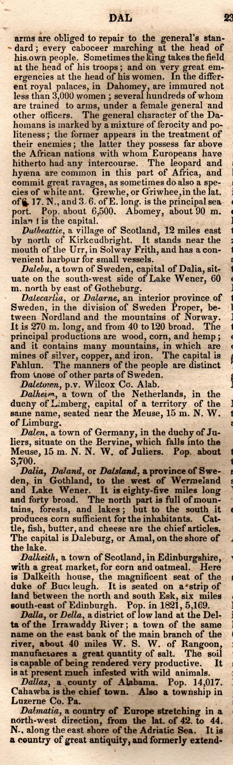 Brookes’ Universal Gazetteer (1850), Page 238 Left Column