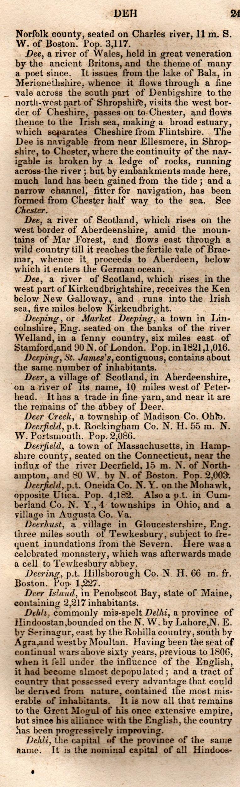 Brookes’ Universal Gazetteer (1850), Page 244 Left Column
