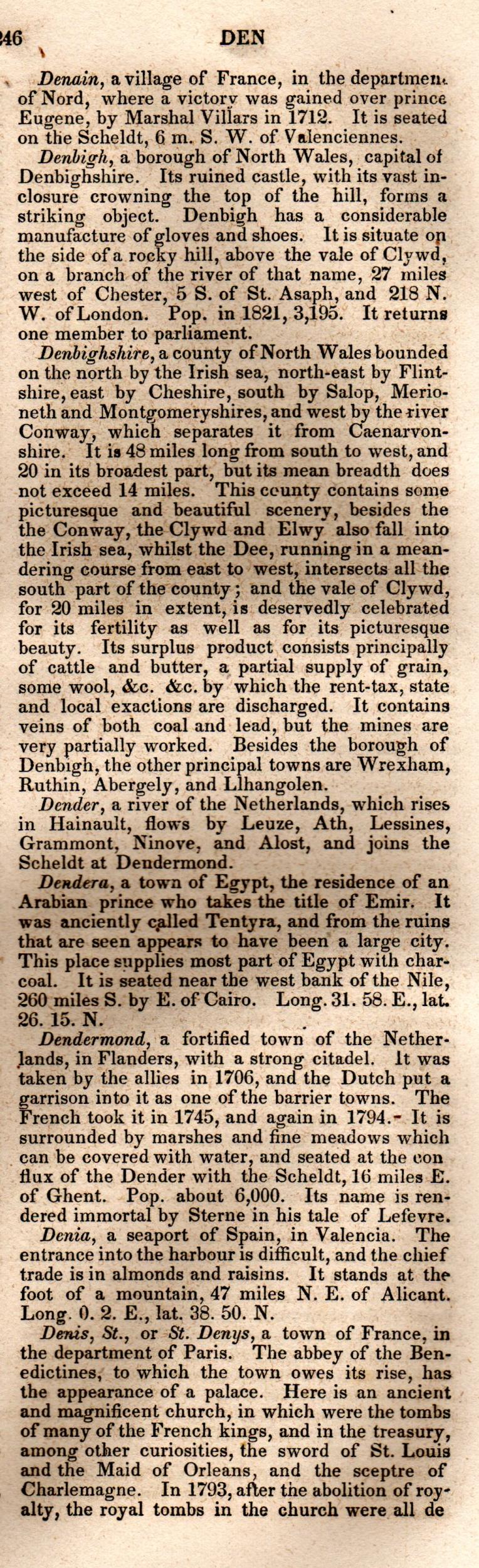 Brookes’ Universal Gazetteer (1850), Page 246 Right Column