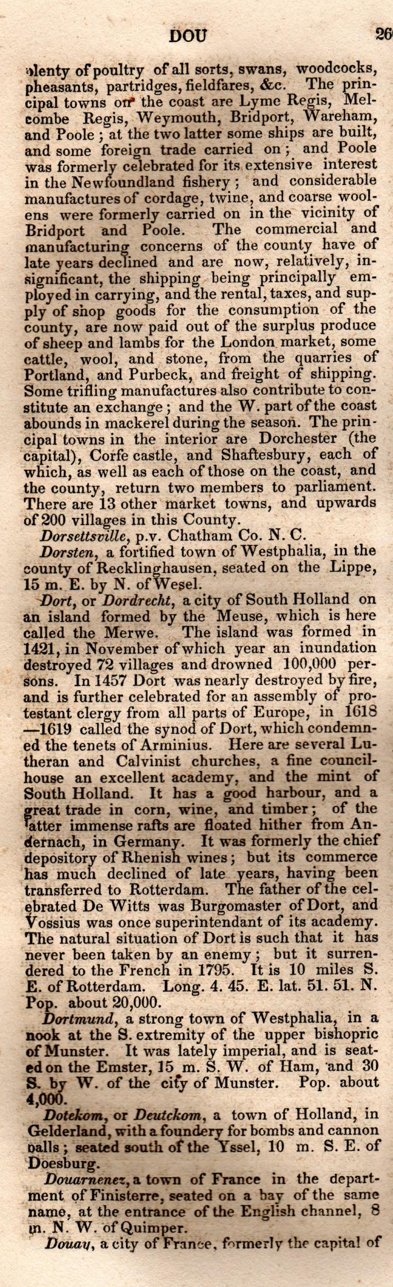 Brookes’ Universal Gazetteer (1850), Page 260 Left Column