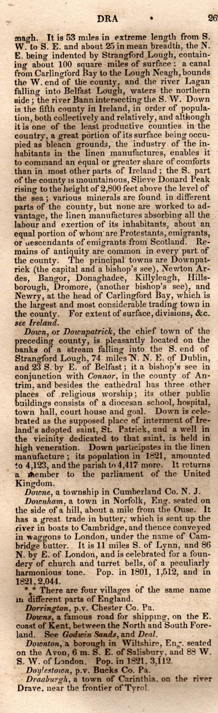 Brookes’ Universal Gazetteer (1850), Page 262 Left Column