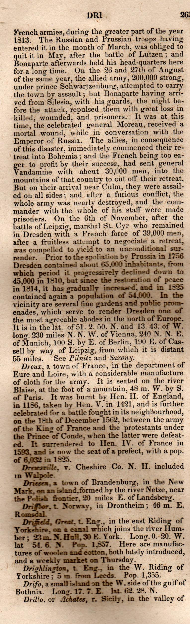 Brookes’ Universal Gazetteer (1850), Page 263 Left Column