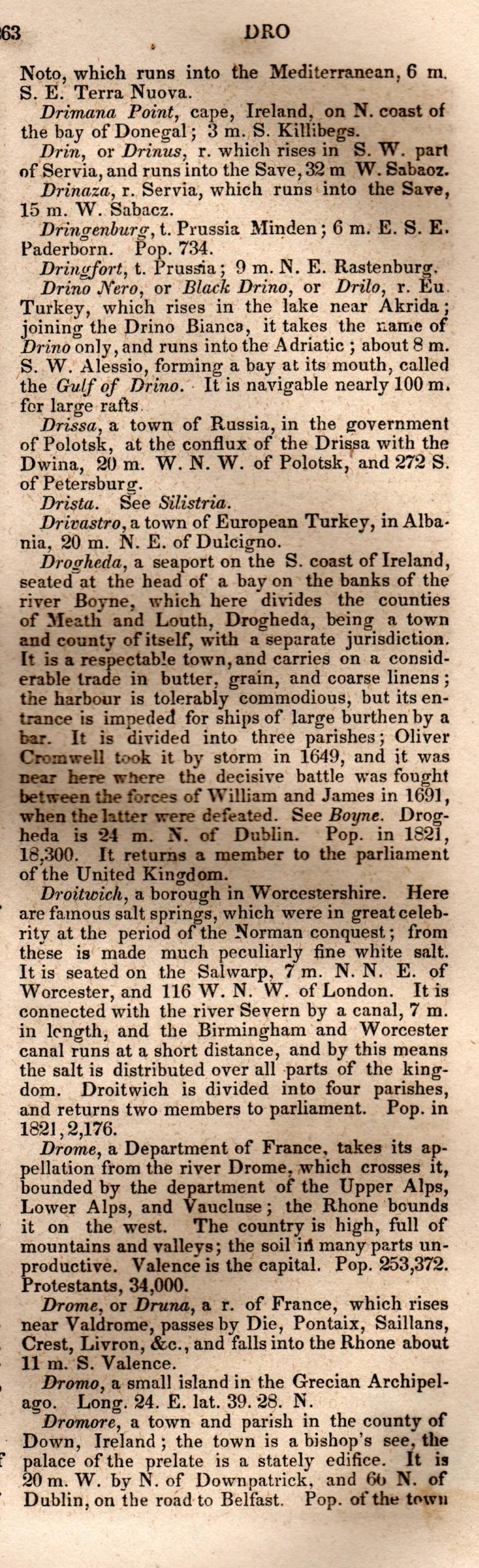 Brookes’ Universal Gazetteer (1850), Page 263 Right Column
