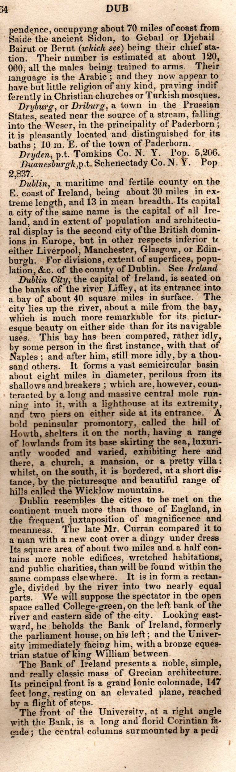 Brookes’ Universal Gazetteer (1850), Page 264 Right Column