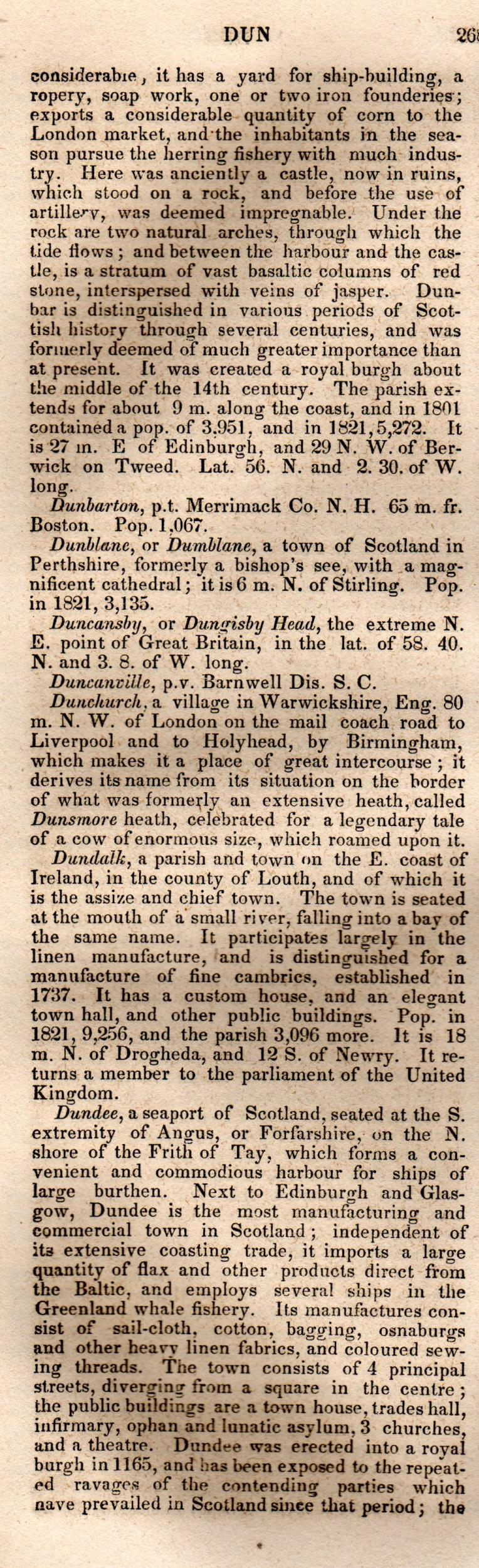 Brookes’ Universal Gazetteer (1850), Page 268 Left Column