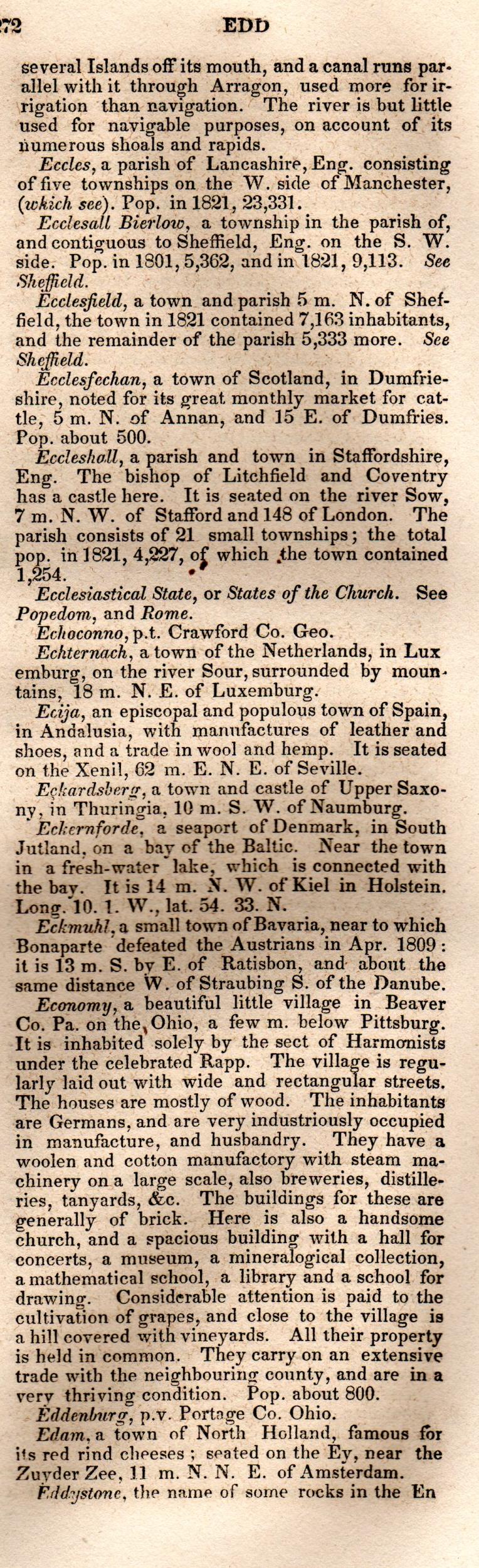 Brookes’ Universal Gazetteer (1850), Page 272 Right Column
