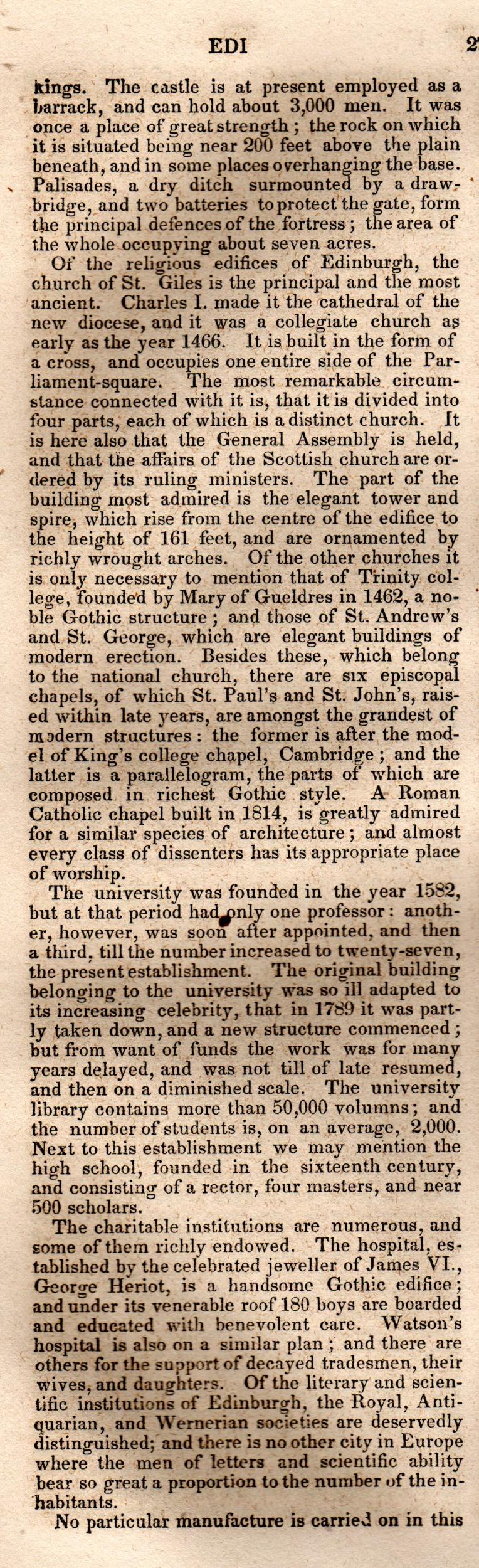 Brookes’ Universal Gazetteer (1850), Page 274 Left Column
