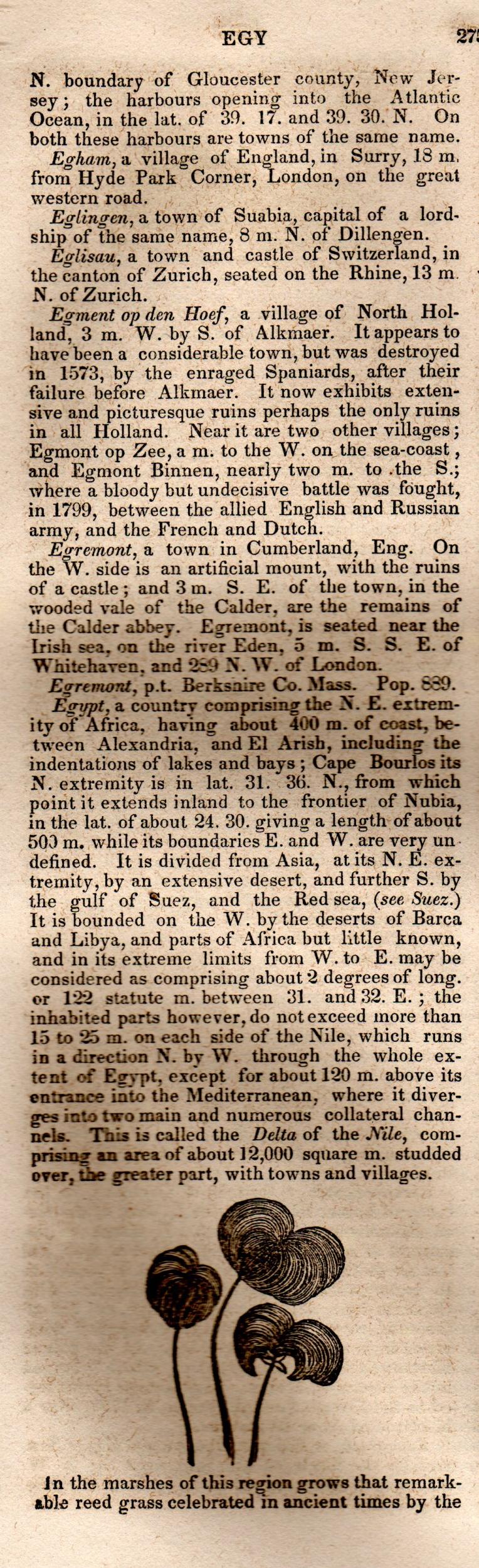 Brookes’ Universal Gazetteer (1850), Page 275 Left Column