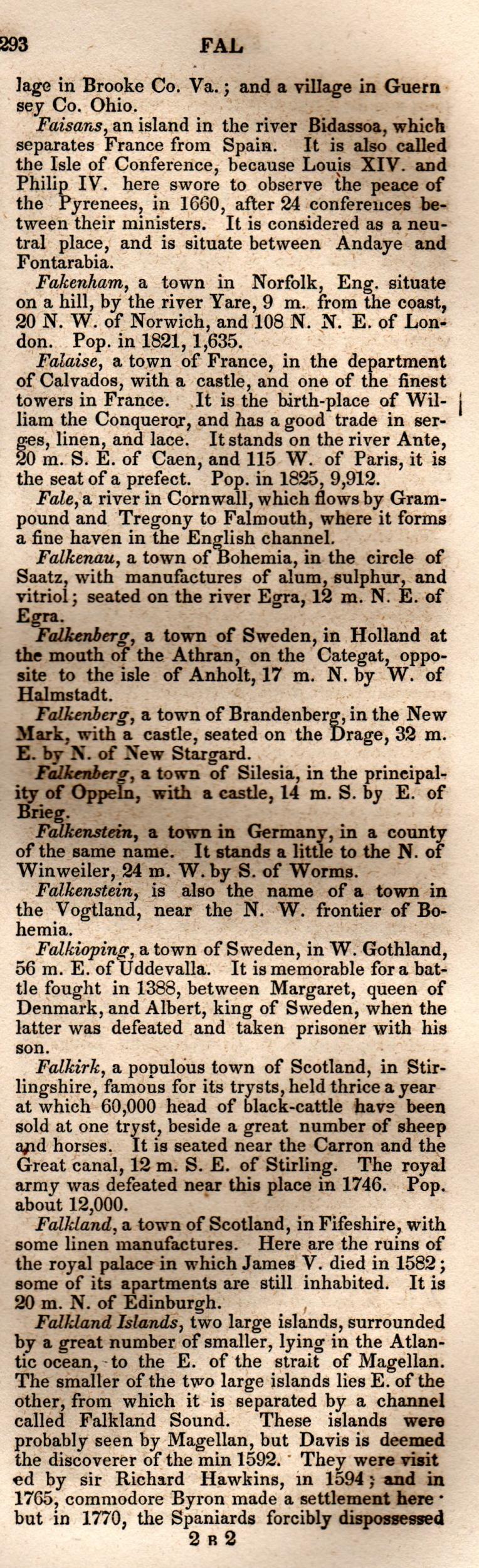 Brookes’ Universal Gazetteer (1850), Page 293 Right Column