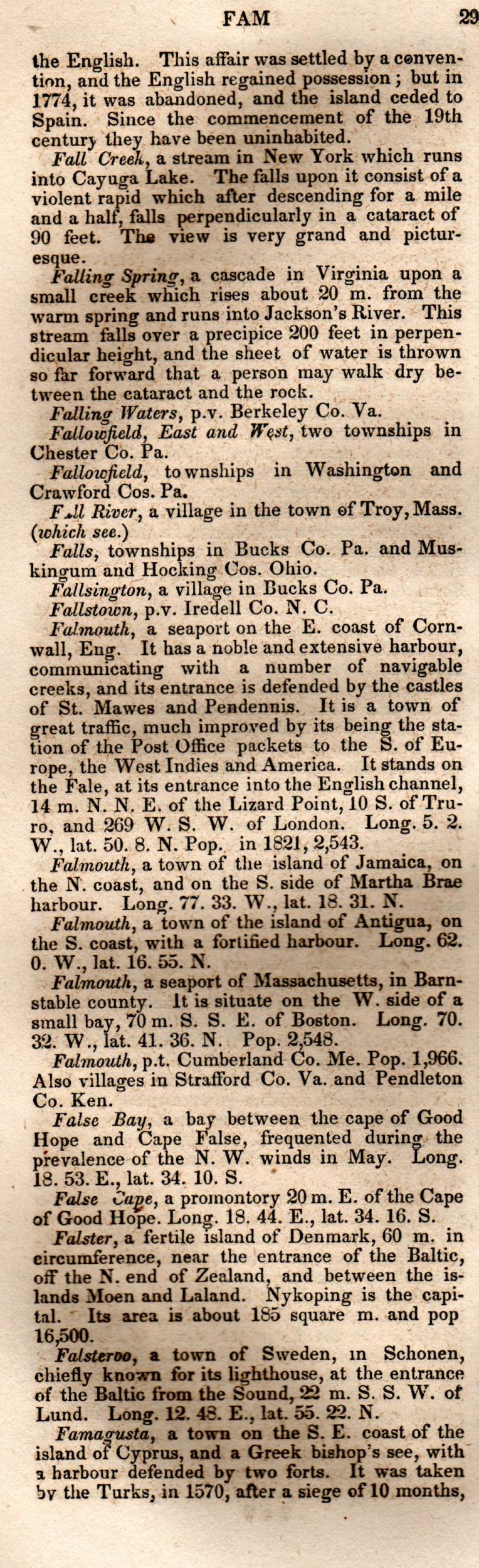 Brookes’ Universal Gazetteer (1850), Page 294 Left Column
