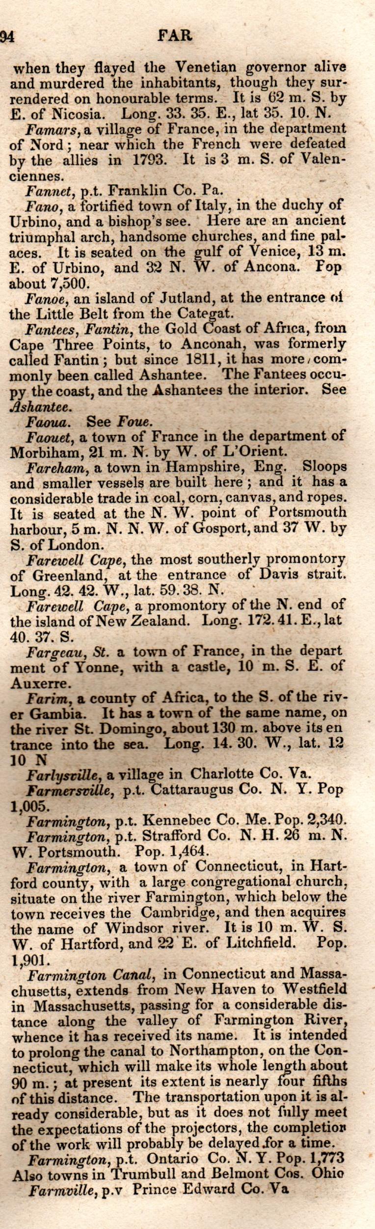 Brookes’ Universal Gazetteer (1850), Page 294 Right Column