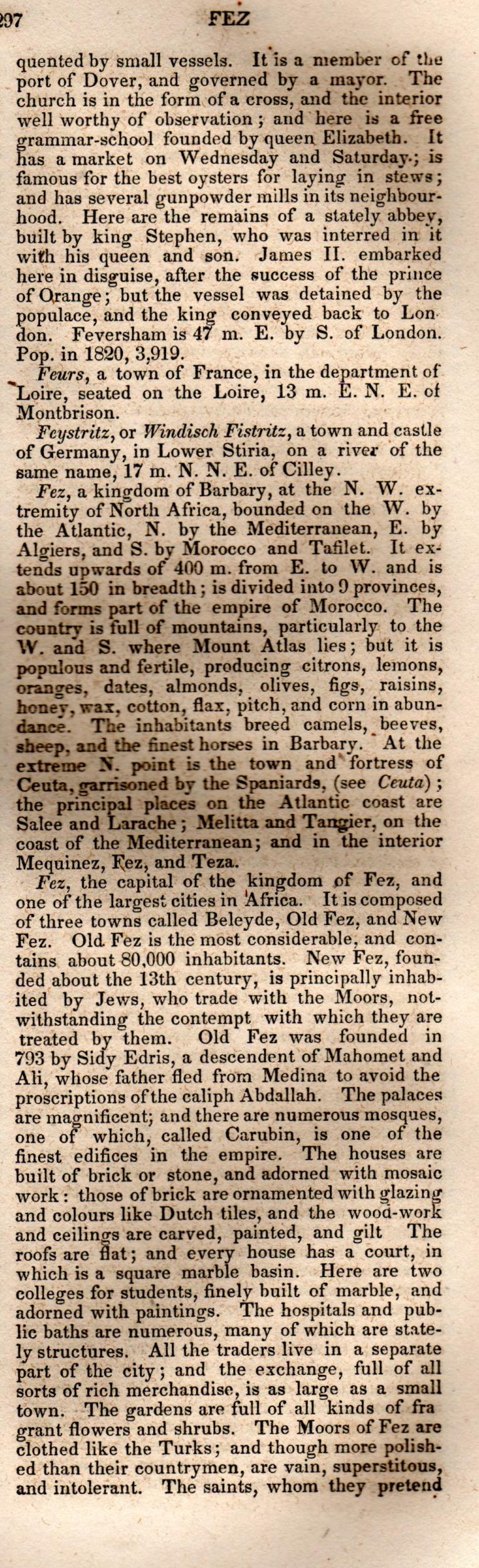Brookes’ Universal Gazetteer (1850), Page 297 Right Column