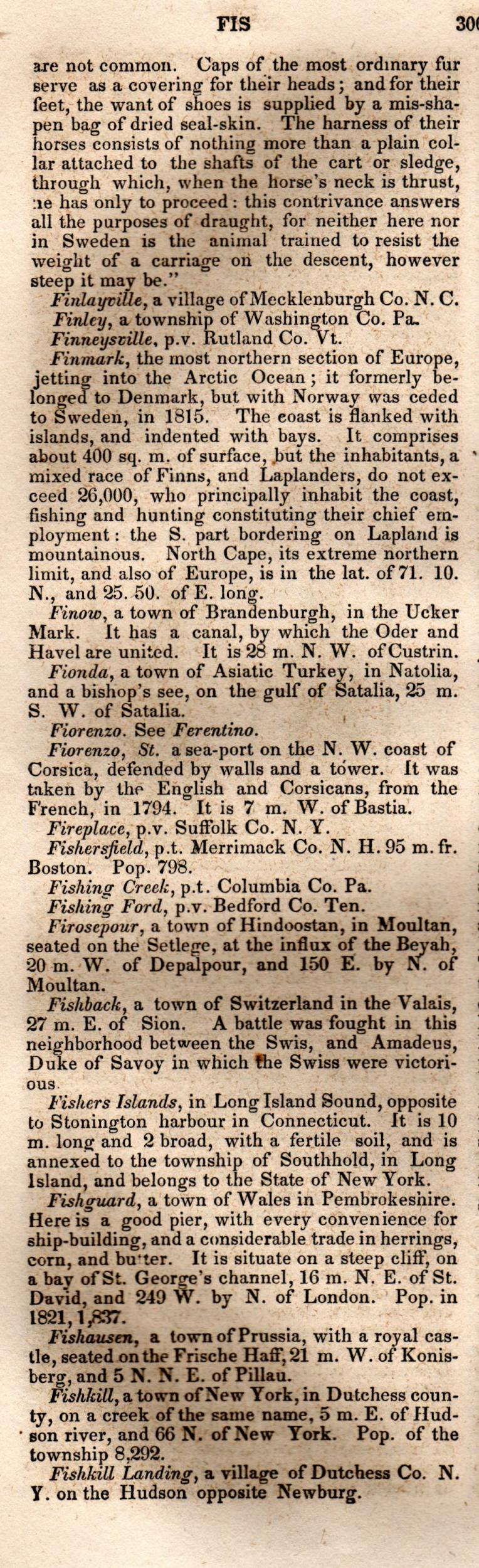 Brookes’ Universal Gazetteer (1850), Page 300 Left Column