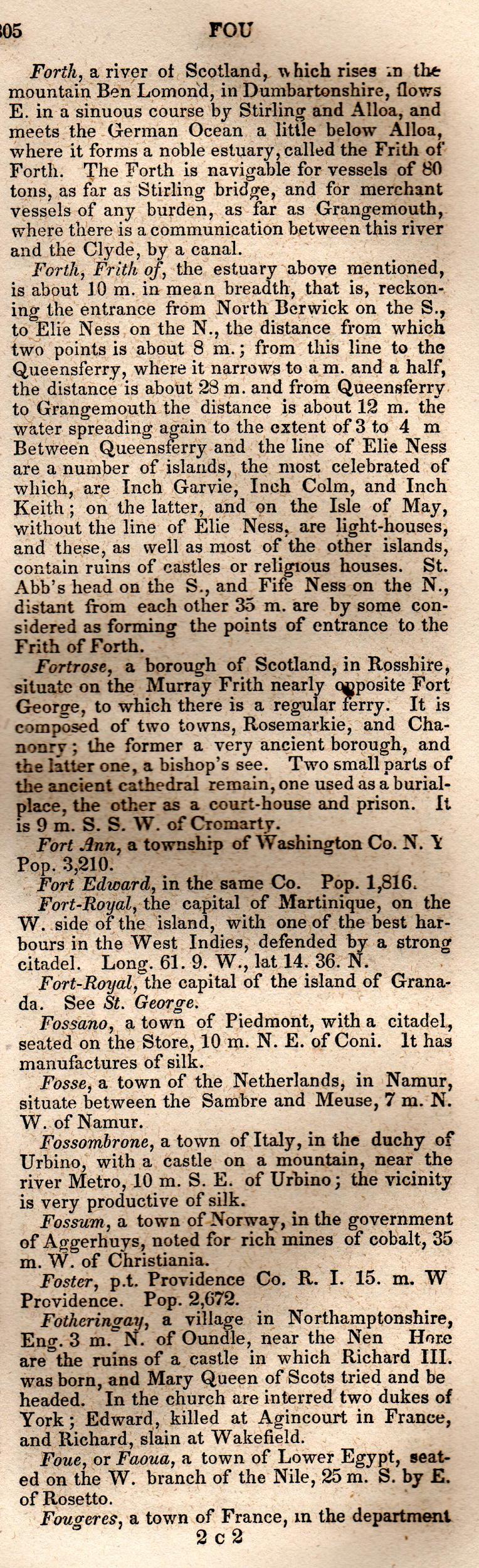 Brookes’ Universal Gazetteer (1850), Page 305 Right Column