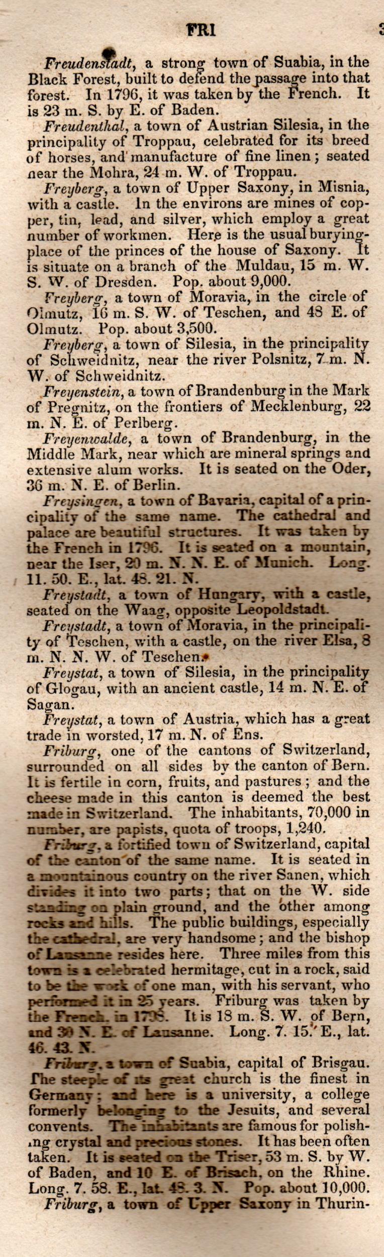 Brookes’ Universal Gazetteer (1850), Page 315 Left Column