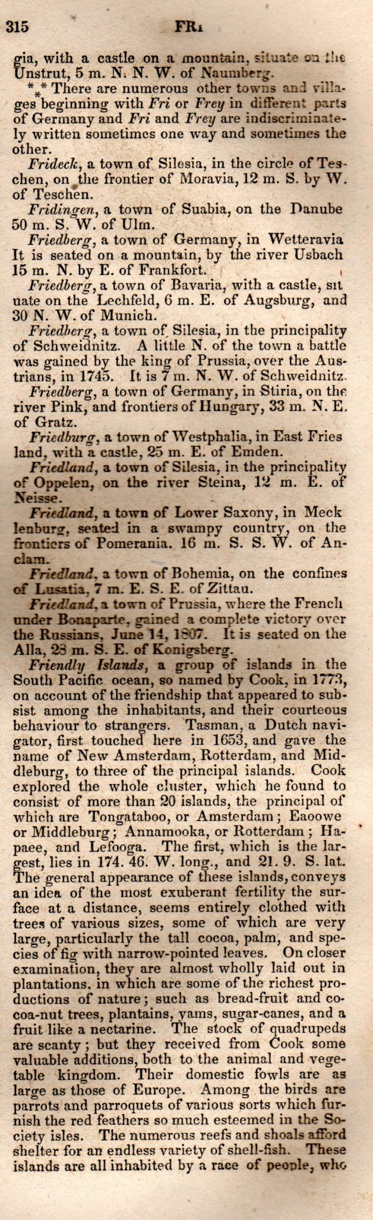 Brookes’ Universal Gazetteer (1850), Page 315 Right Column