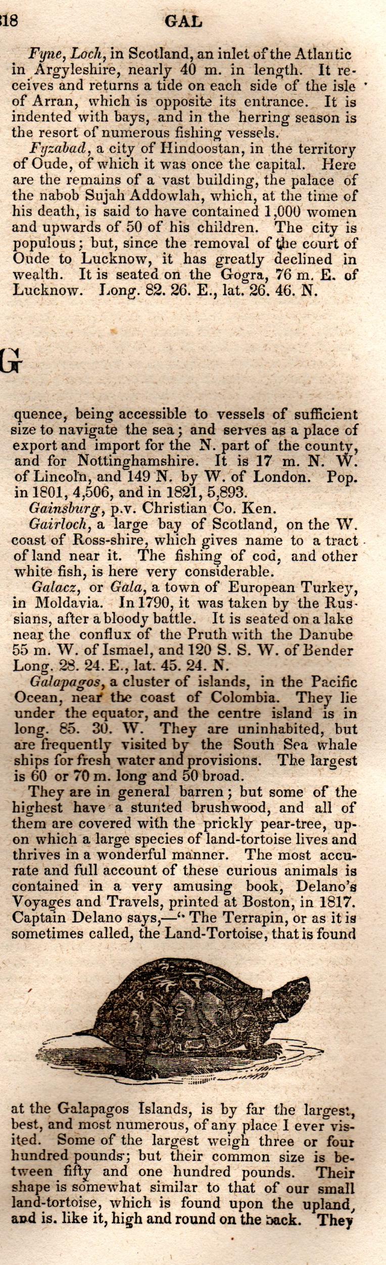 Brookes’ Universal Gazetteer (1850), Page 318 Right Column
