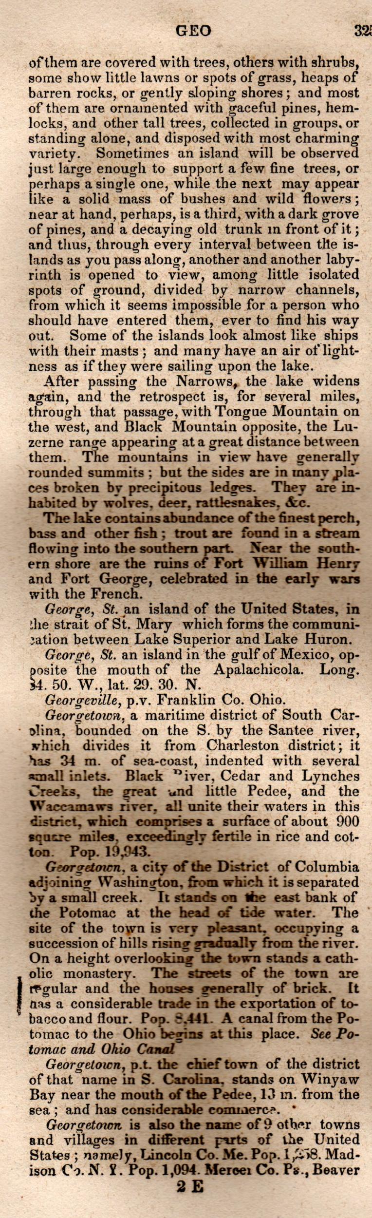 Brookes’ Universal Gazetteer (1850), Page 325 Left Column