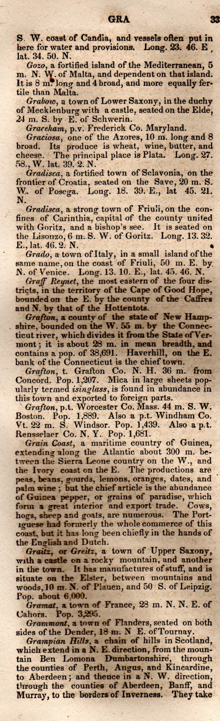 Brookes’ Universal Gazetteer (1850), Page 339 Left Column