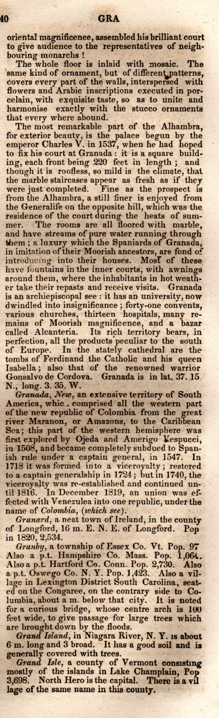 Brookes’ Universal Gazetteer (1850), Page 340 Right Column