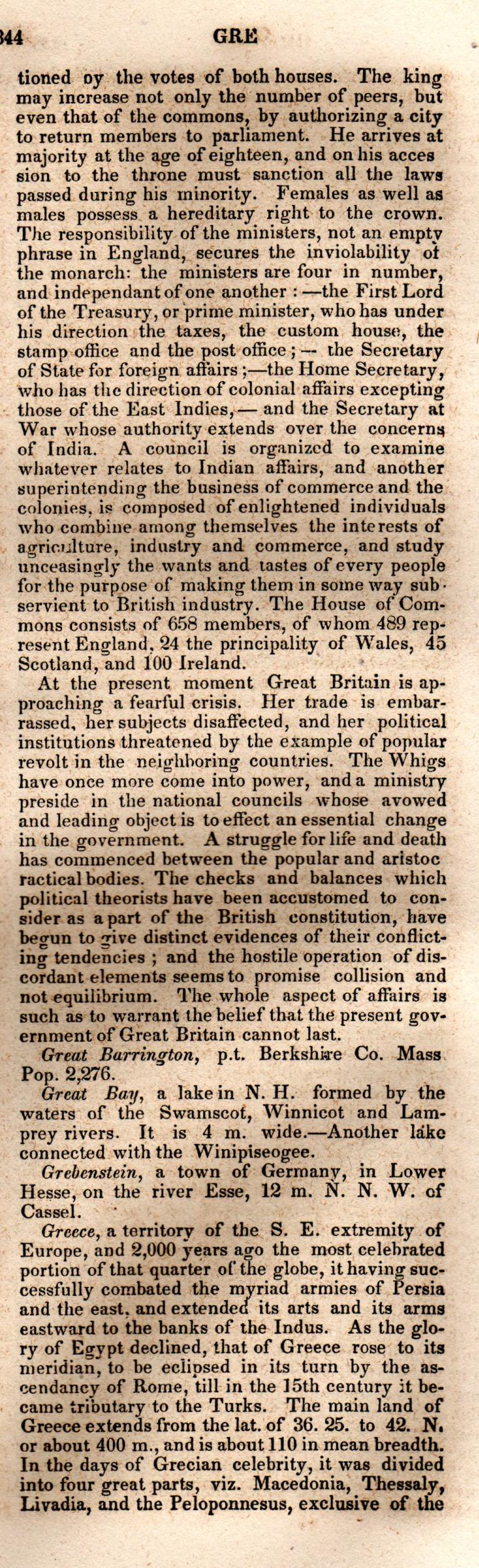 Brookes’ Universal Gazetteer (1850), Page 344 Right Column