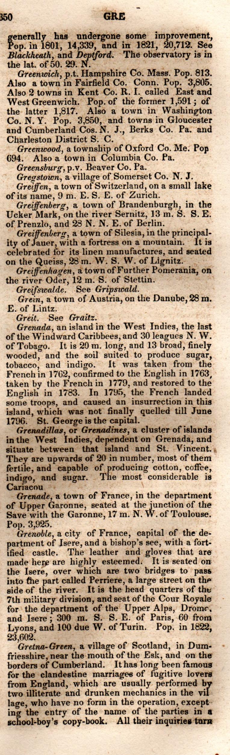 Brookes’ Universal Gazetteer (1850), Page 350 Right Column