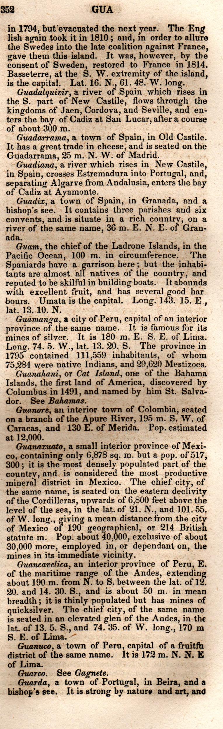 Brookes’ Universal Gazetteer (1850), Page 352 Right Column