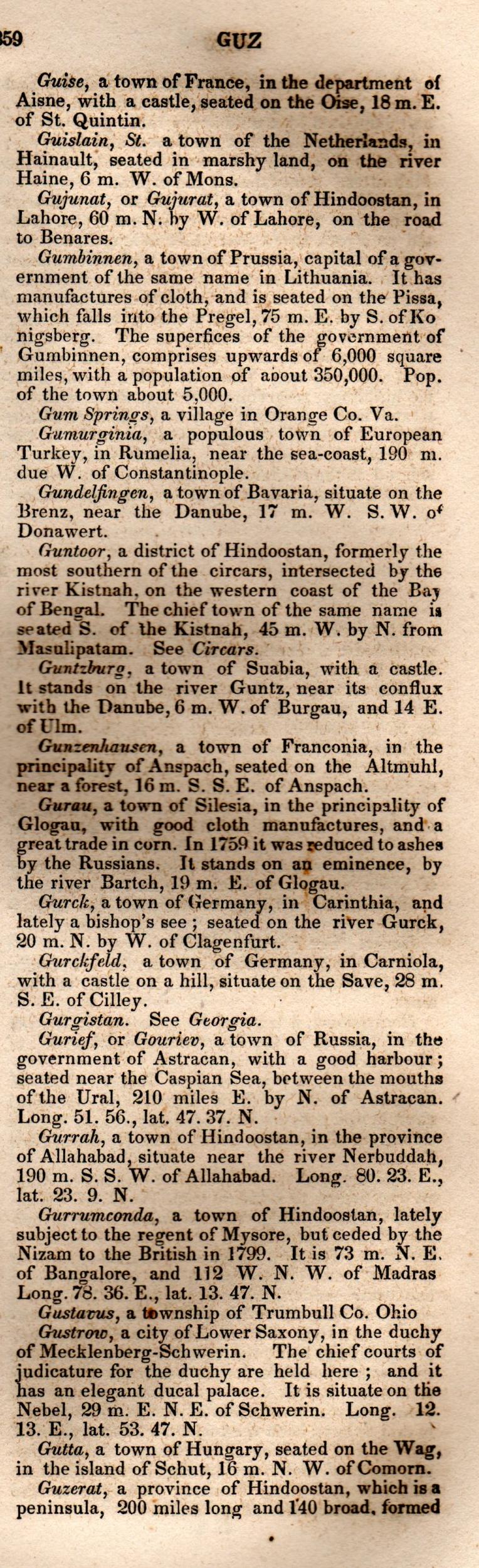 Brookes’ Universal Gazetteer (1850), Page 359 Right Column