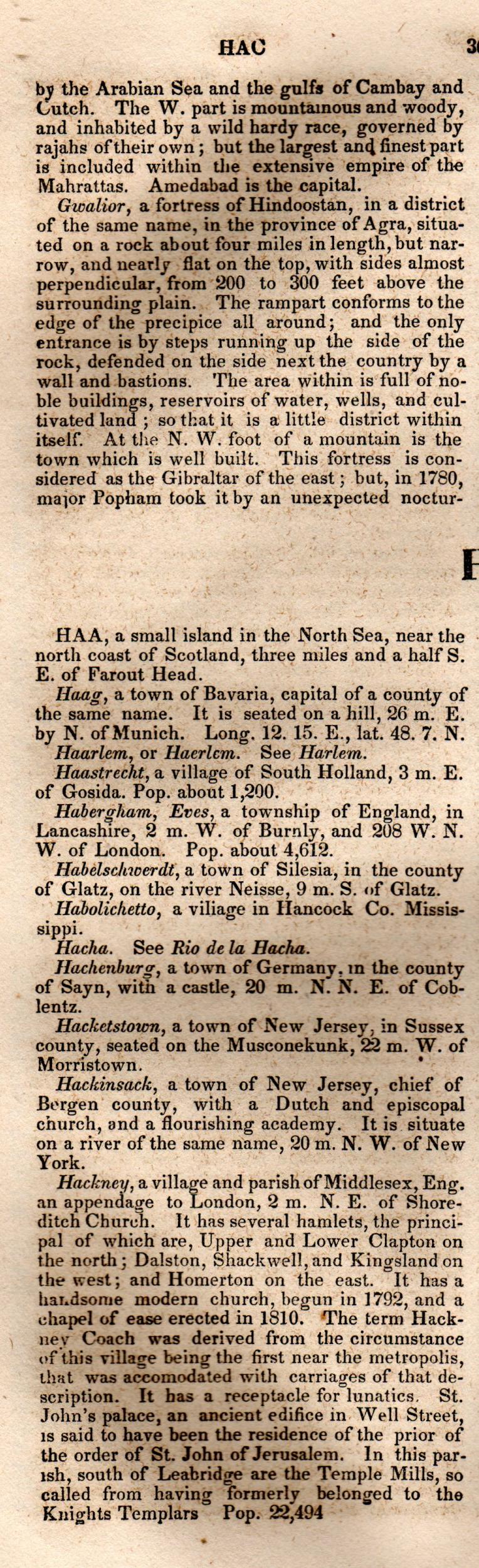 Brookes’ Universal Gazetteer (1850), Page 360 Left Column