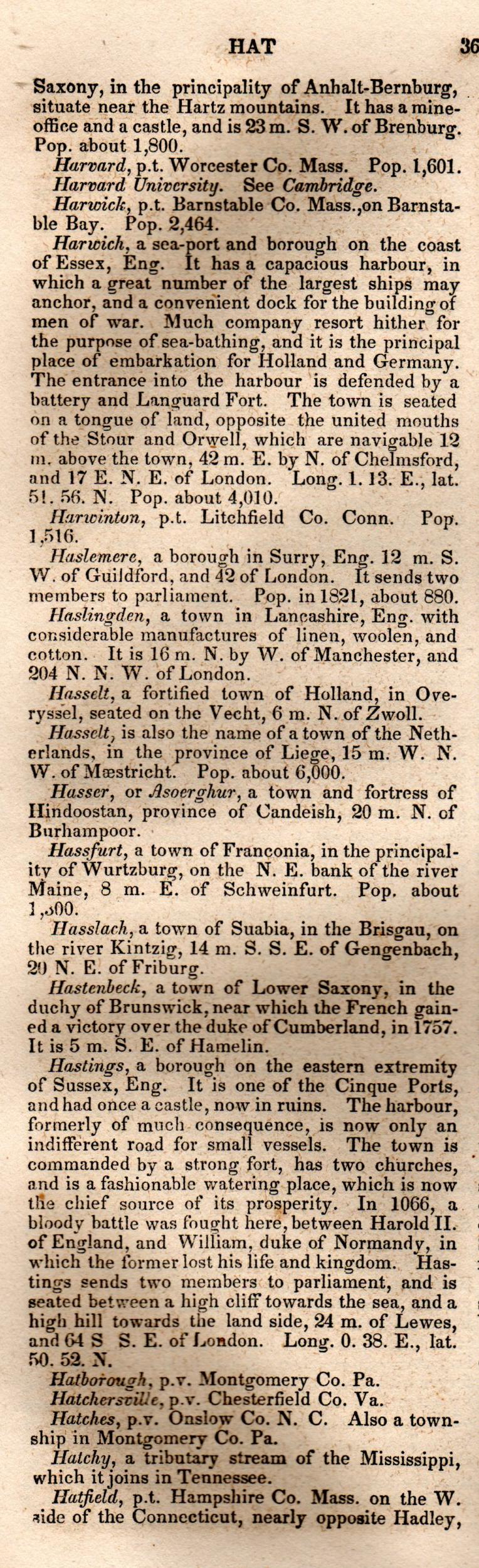 Brookes’ Universal Gazetteer (1850), Page 368 Left Column