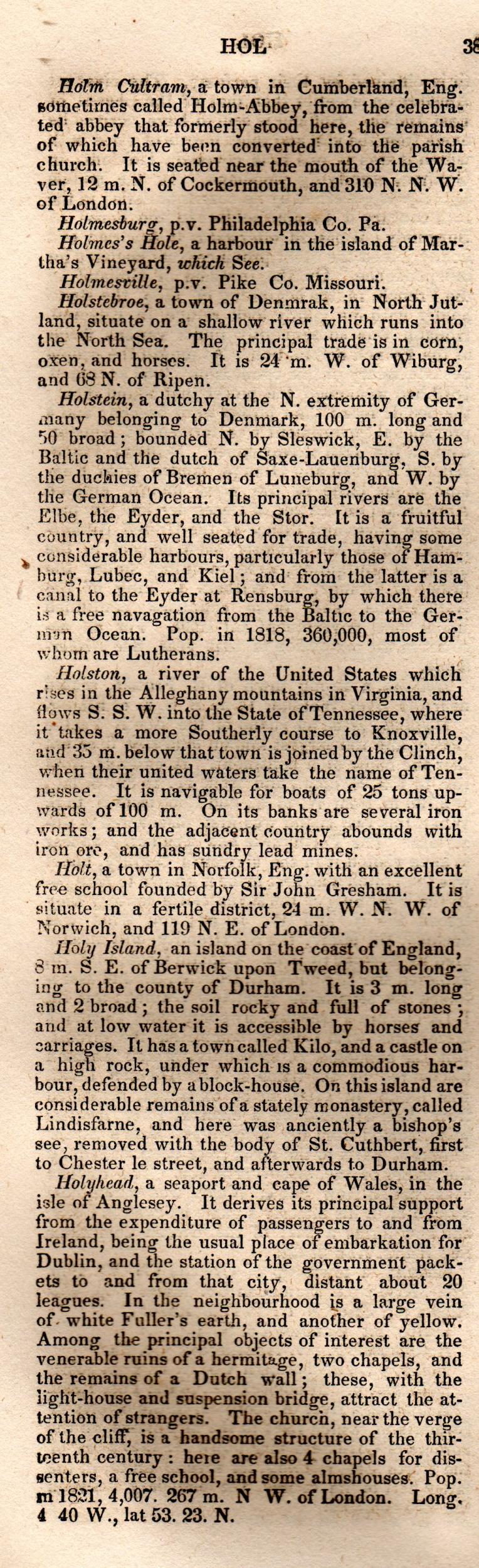 Brookes’ Universal Gazetteer (1850), Page 382 Left Column