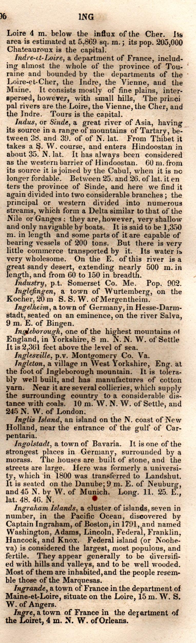 Brookes’ Universal Gazetteer (1850), Page 396 Right Column