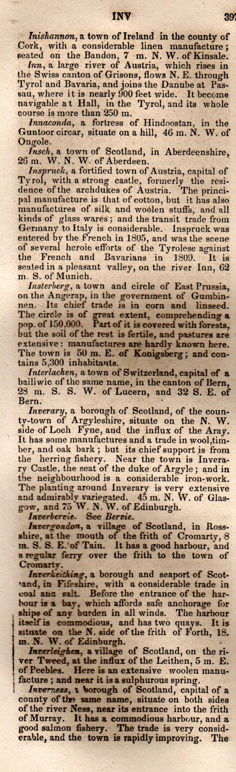 Brookes’ Universal Gazetteer (1850), Page 397 Left Column