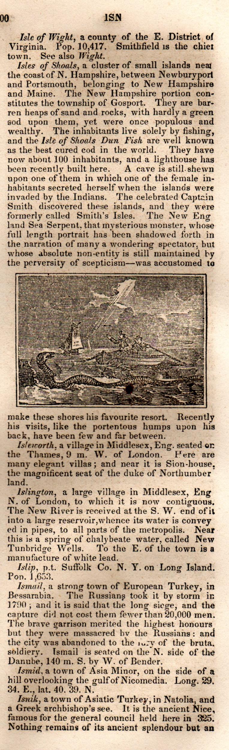 Brookes’ Universal Gazetteer (1850), Page 400 Right Column