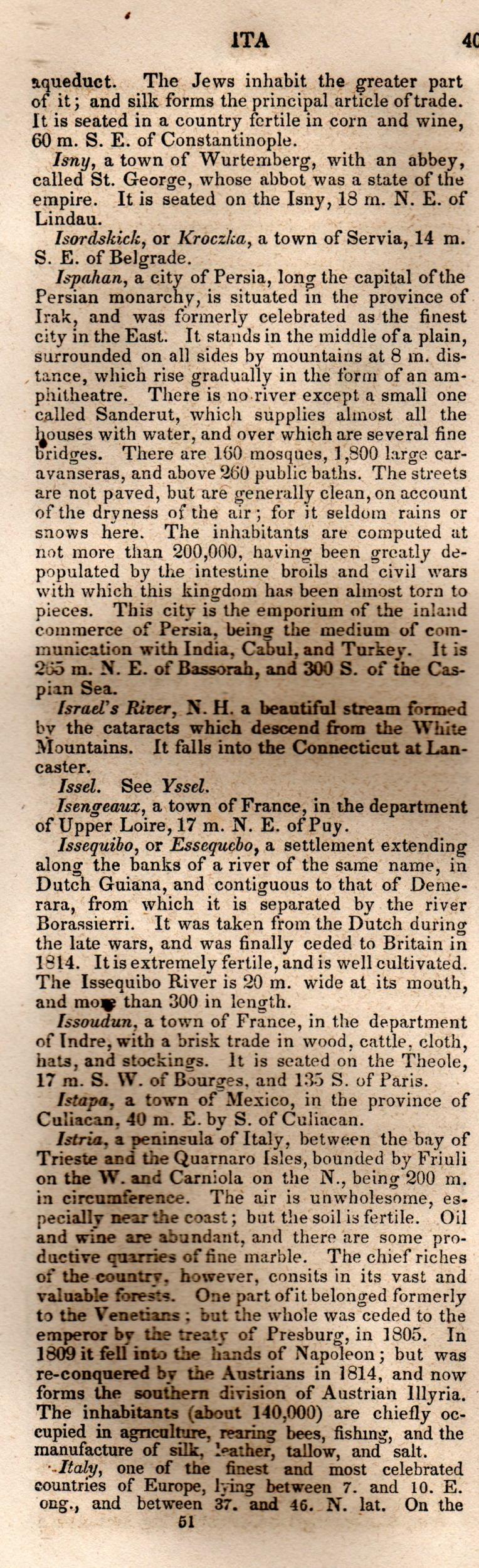 Brookes’ Universal Gazetteer (1850), Page 401 Left Column