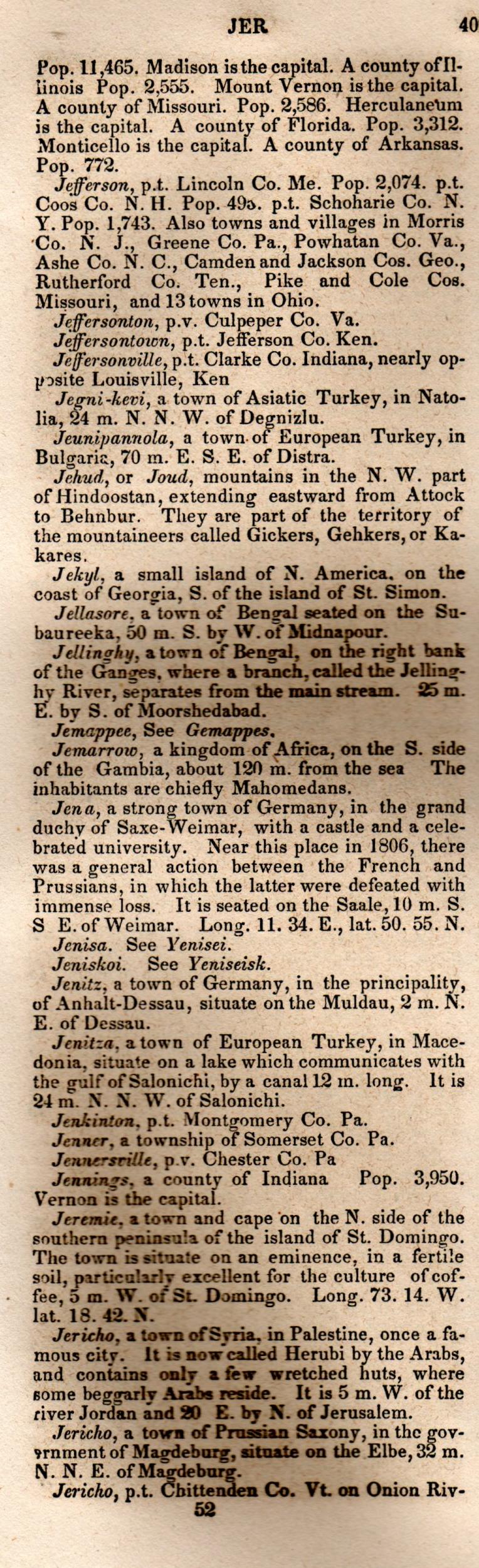 Brookes’ Universal Gazetteer (1850), Page 409 Left Column