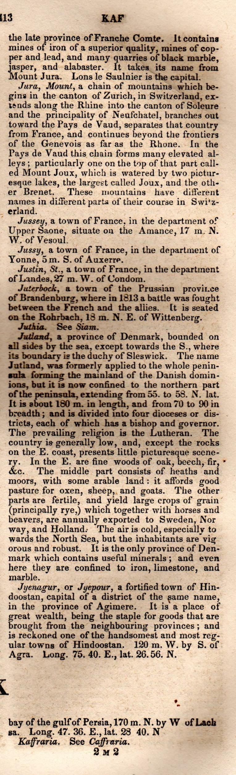 Brookes’ Universal Gazetteer (1850), Page 413 Right Column