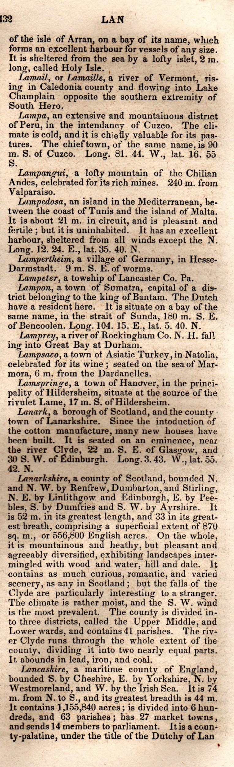 Brookes’ Universal Gazetteer (1850), Page 432 Right Column
