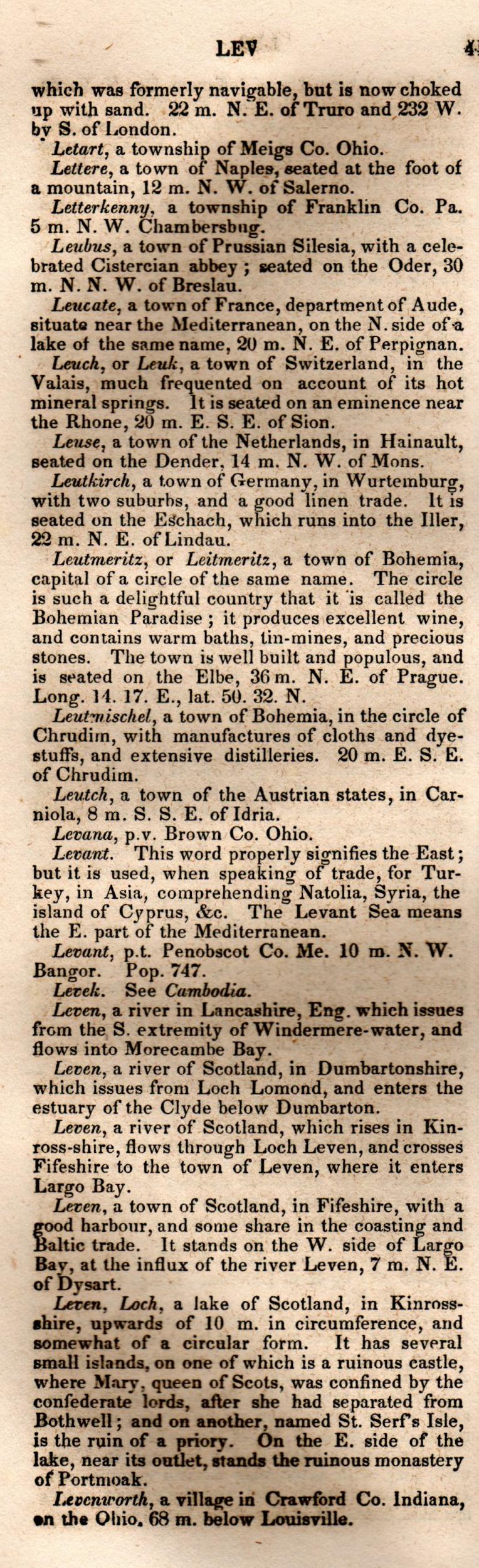 Brookes’ Universal Gazetteer (1850), Page 444 Left Column