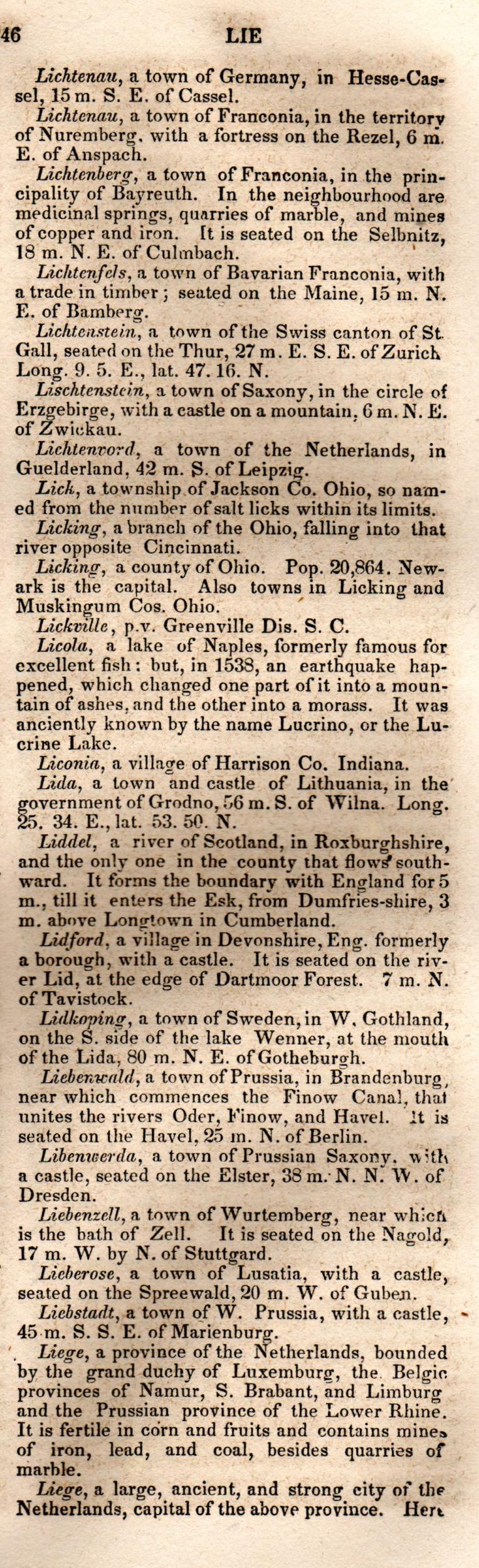 Brookes’ Universal Gazetteer (1850), Page 446 Right Column