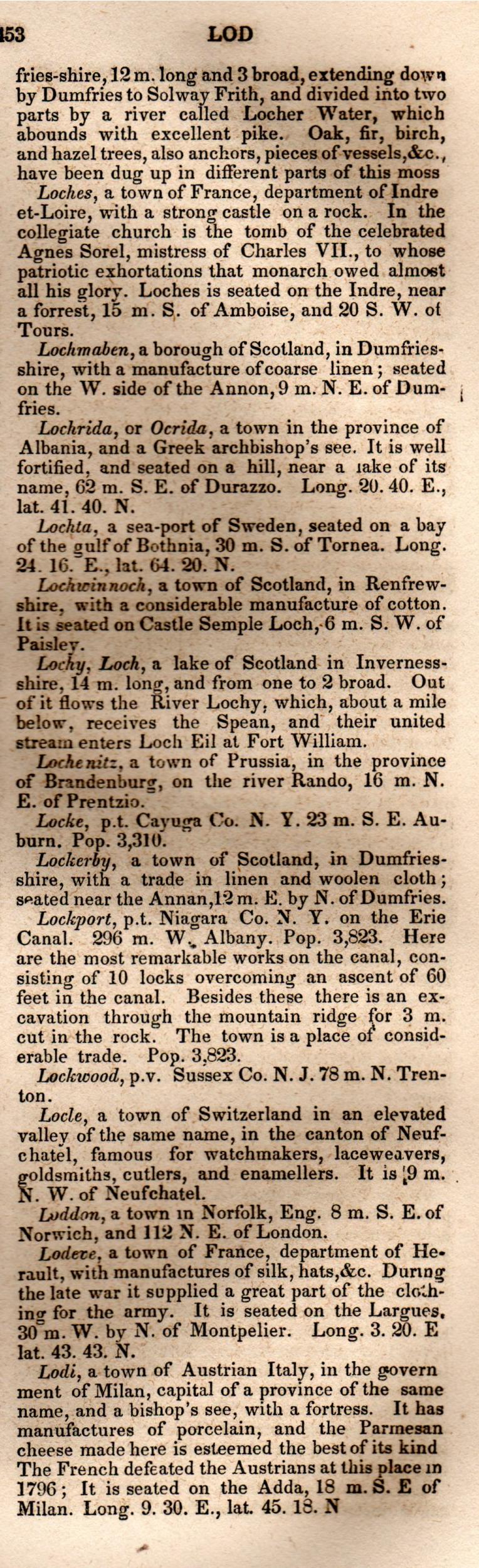 Brookes’ Universal Gazetteer (1850), Page 453 Right Column