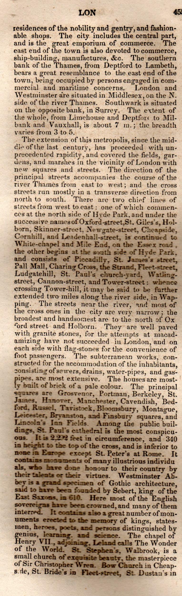Brookes’ Universal Gazetteer (1850), Page 455 Left Column