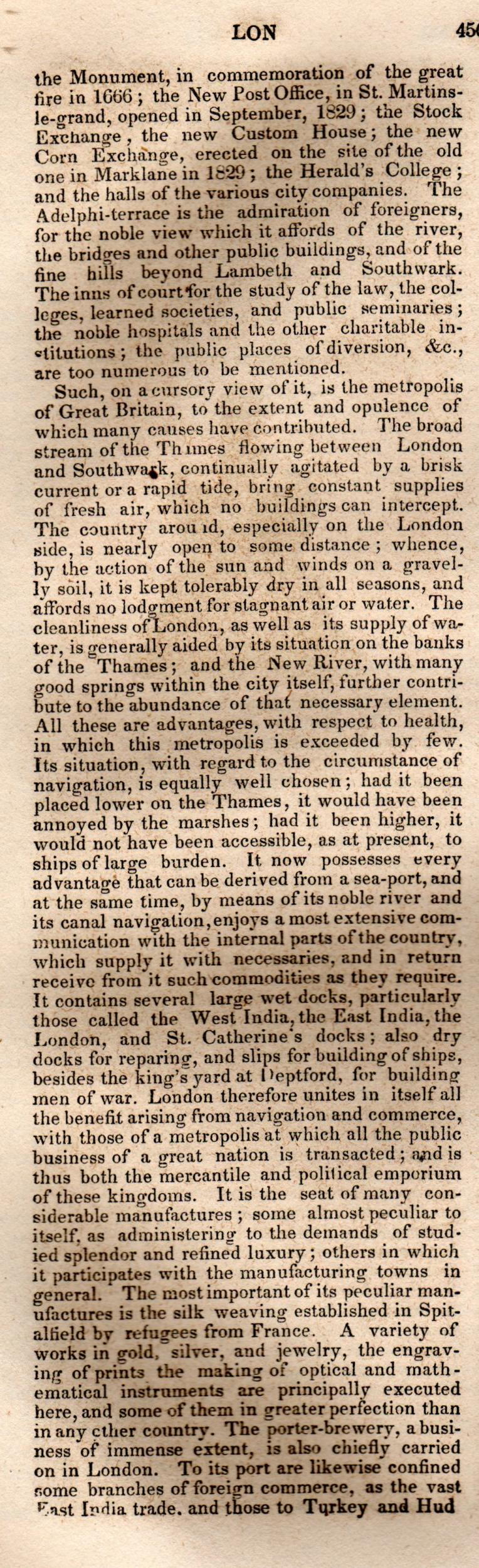 Brookes’ Universal Gazetteer (1850), Page 456 Left Column