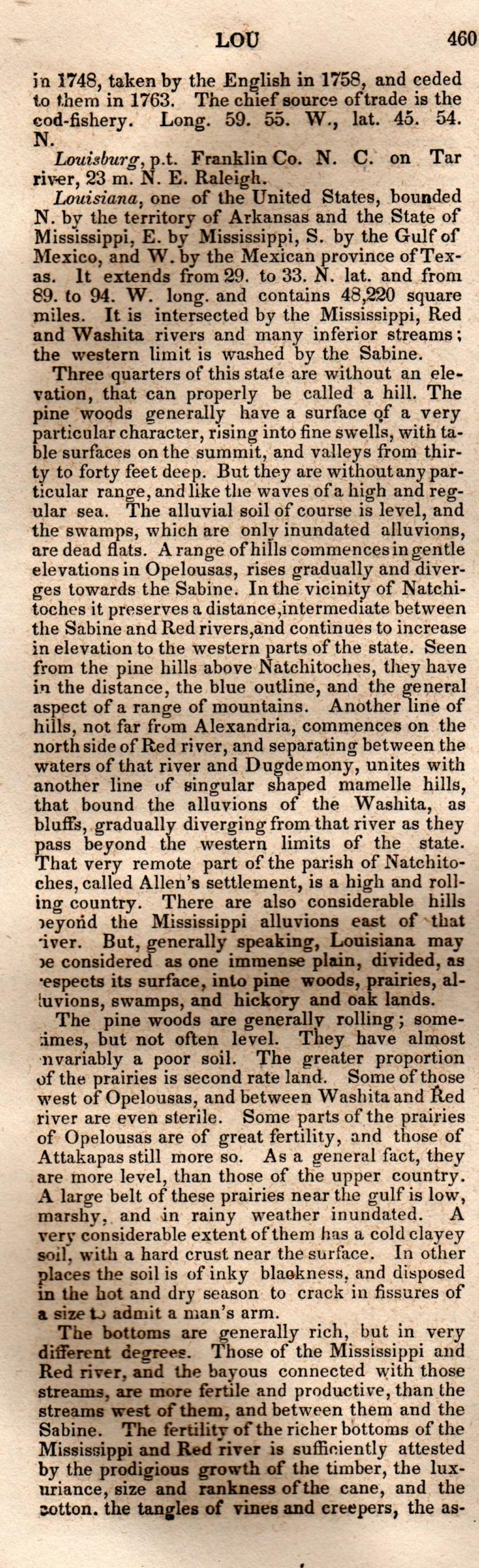 Brookes’ Universal Gazetteer (1850), Page 460 Left Column