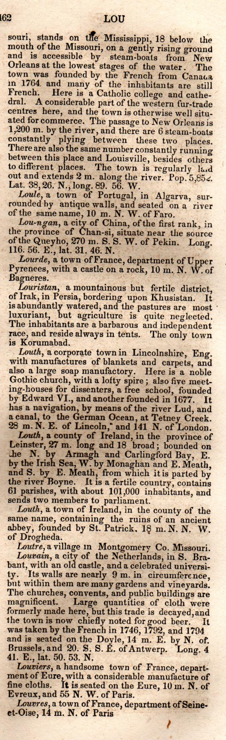 Brookes’ Universal Gazetteer (1850), Page 462 Right Column
