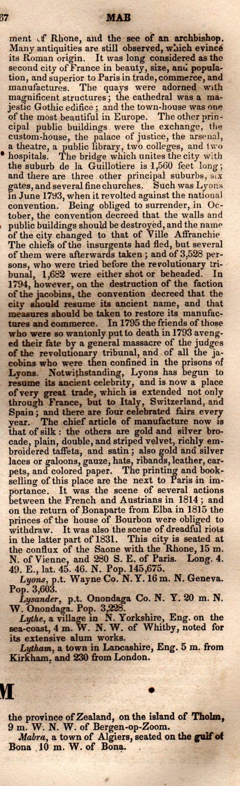 Brookes’ Universal Gazetteer (1850), Page 467 Right Column