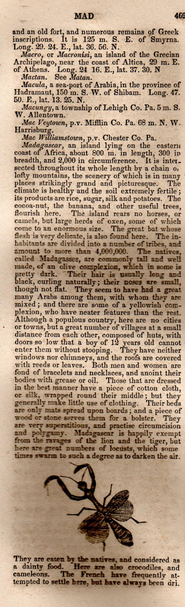 Brookes’ Universal Gazetteer (1850), Page 469 Left Column