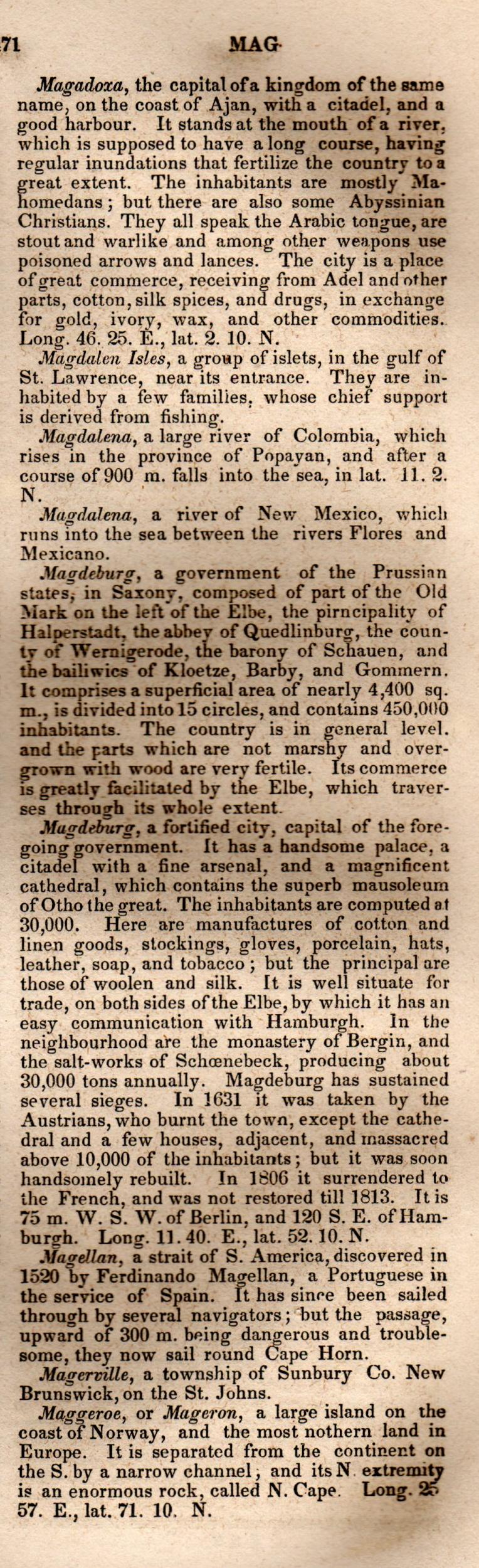 Brookes’ Universal Gazetteer (1850), Page 471 Right Column